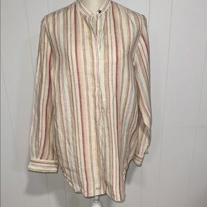Lauren Ralph Lauren Striped Blouse - Red, Green, Cream